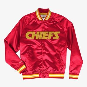 Mitchell&Ness Kansas City Chiefs lightweight satin full snap jacket Sz Small NWT
